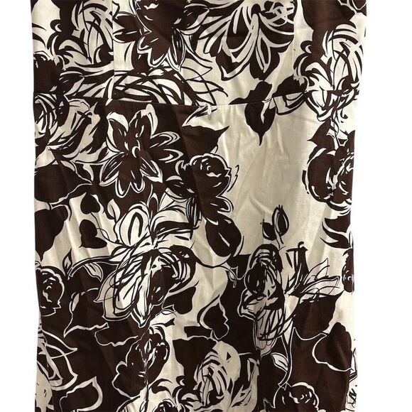Madison Leigh Women's Size 14 Brown Floral Midi Sundress Summer Casual - Picture 4 of 14
